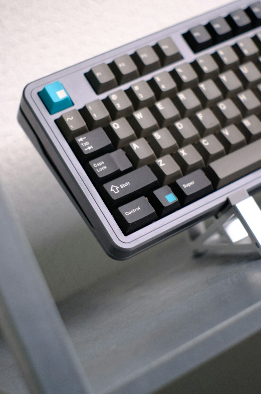 Typewriter with paper and coffee on a desk