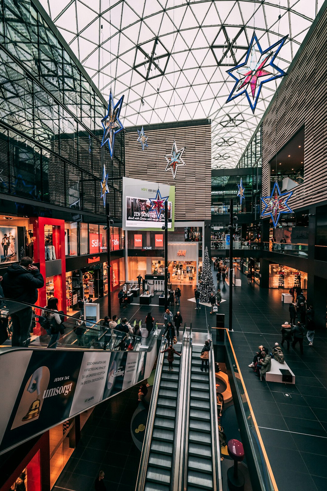 security guard patrolling shopping mall